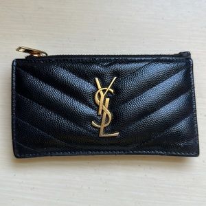 YSL- Zipper/ Cardholder Wallet Black
